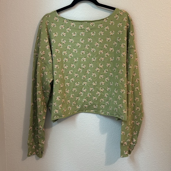 Aerie Floral Cropped Sweatshirt - Picture 2 of 5